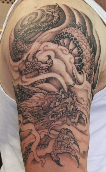 Japanese Dragon Tattoos beautiful in arm