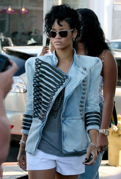 Rihanna Wears Balmain Jacket