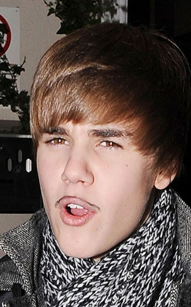 justin bieber fake mustache. 2011 Justin Bieber trying to