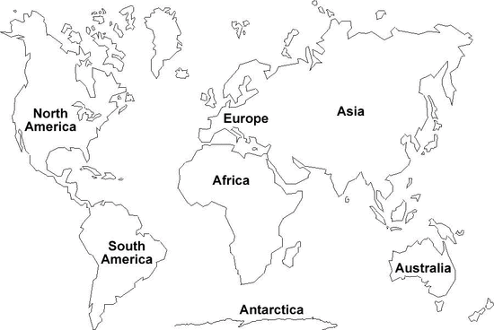 world map continents and oceans printable. world map continents oceans.