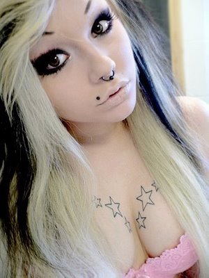 Pictures of Scene Girls girls with piercing. Pictures of Scene Girls