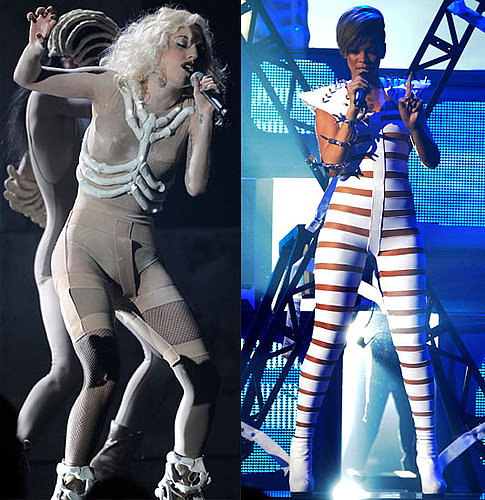 lady gaga outrageous outfits. Lady Gaga and Rihanna battle