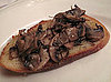 Crickets With Eggs on Mushroom Bruschetta 