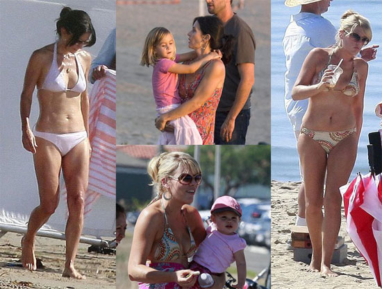 Photos Of Courteney Cox And Busy Philipps In Bikinis Filming Cougar Town Popsugar Celebrity