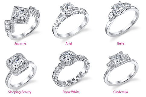 The engagement rings named after Sleeping Beauty Snow White Cinderella 