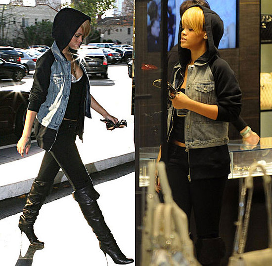 over the knee boots rihanna. black over-the-knee boots.