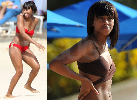 To see more photos of Alexandra Burke in her bikini on the beach 