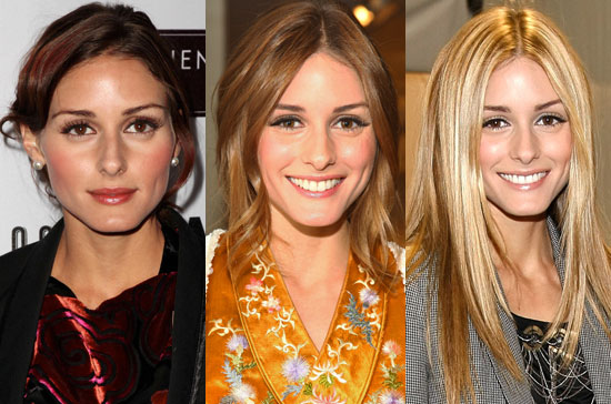 olivia palermo hair. red tint through her hair.