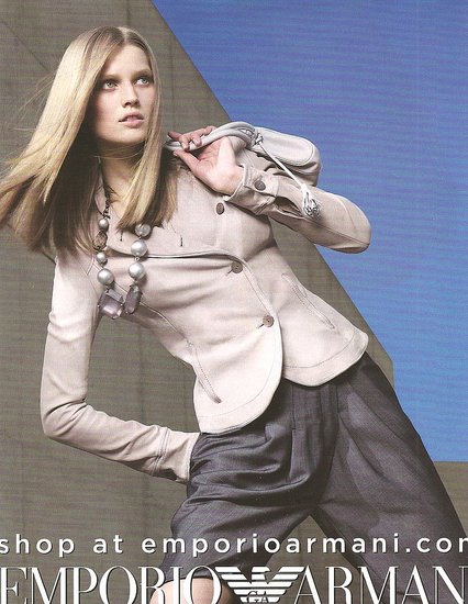 Toni Garrn for Emporio Armani; Ph. Toni Garrn