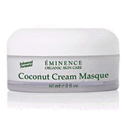 picture of Eminence Coconut Facial Masque in white container with green writing
