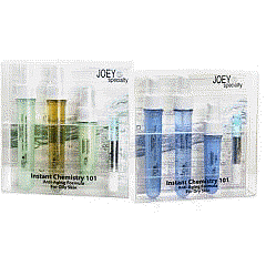 picture of Joey Specialty Chemistry 101 anti-aging product, one in green and on in blue