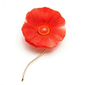 picture of orange-colored flower brooch