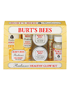 picture of Burt's Bees Radiance Kit with a yellow and white package on a white background