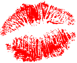 picture of red lipstick marks on a white background