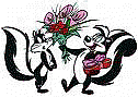 picture of Pepe le Pew and skunk girlfriend