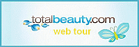 picture of Total Beauty Web Tour logo on a blue backgroudn