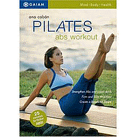 picture of pilates abs workout dvd with a picture of ana caban on the front performing a pilates move