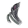 CALLY LILY RING, BLACK SAPPHIRES