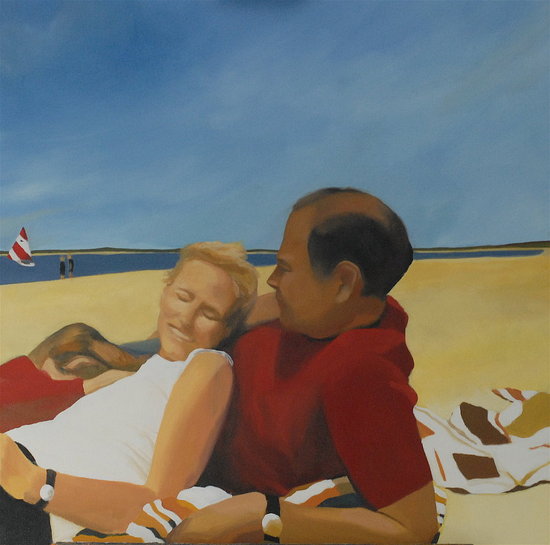 At the Bay, 30x30 inches.