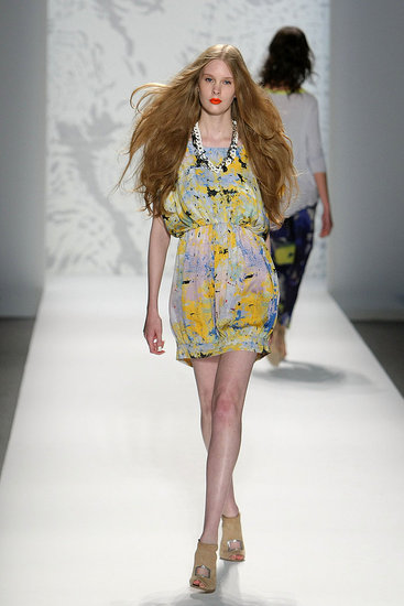 New York Fashion Week: Twinkle by Wenlan Spring 2010 | runway, Gallery, New York Fashion Week | Coutorture : fitted at waist light blue yellow blouson dropped shoulder