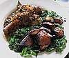 Braised Lamb Shank With Shallots, Roast Potatoes, and Sautéed Kale With Anchovies