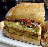 Onion Frittata Sandwich With Roasted Tomato and Cheddar