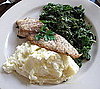 Amberjack, Lemon-Zest Mashed Potatoes, and Sautéed Kale
