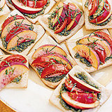 Mini Peach and Pesto Pizzas