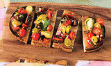 Tomato, Red Onion, and Basil Bruschetta