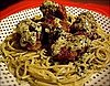 Green Spaghetti and Meatballs