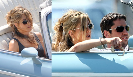 Photos of Handcuffed Jennifer Aniston Filming The Bounty with Gerard Butler
