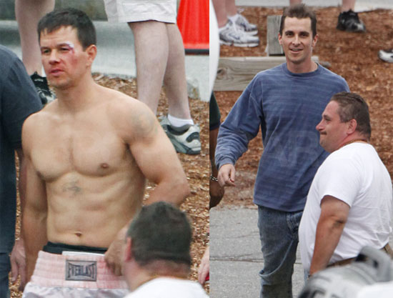 Photos Of Shirtless Mark Wahlberg And Skinny Christian Bale On The Set Of The Fighter Popsugar 4514