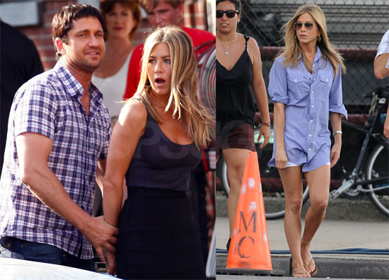 Photos of Jennifer Aniston Gerard Butler Filming The Bounty Amid Reports