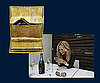 Violet May Gold Python Clutch