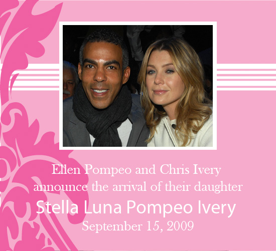 chris ivery and ellen pompeo baby. Grey#39;s Anatomy star Ellen