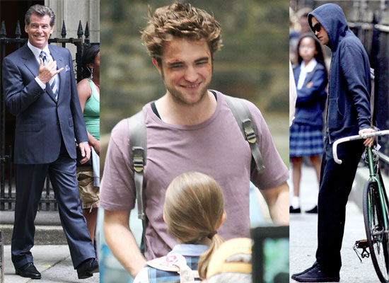 To see more photos of Robert, Pierce and Diane on set, just read more.