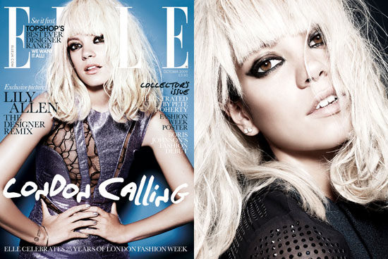 Lily Allen poses in a blonde