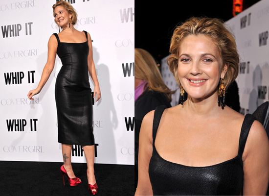 drew barrymore grey gardens premiere dress. She wore a tight fitting dress