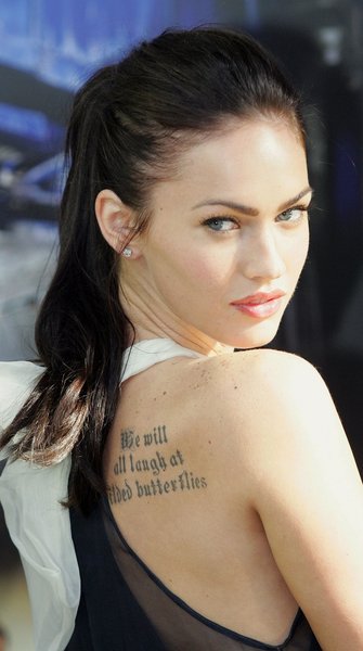 megan fox tattoos back. Girl Tattoos: Megan Fox