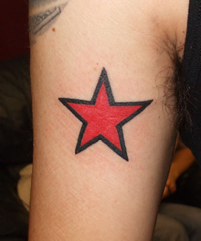 red star tattoo. Red Star Arm Tattoo With Sexy