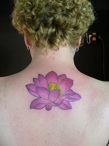 Pink Lotus Tattoo on The BackWomen TattooBack TattooCute Tattoo