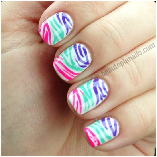 Gradient Zebra Nail Art Gradient Zebra Nail Art