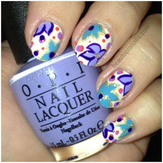 Floral Nail Art with OPI Euro Centrale Floral Nail Art with OPI Euro Centrale