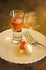 Joël Antunes created an amazing Tomato Sorbet Shooter with Salmon Sashami and Dijon Ice Cream
