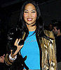 Model Kimora Lee Simmons with her dog, Zoe, attend the Sean John Fall 2001 collection show at New York's Fashion Week on Februar