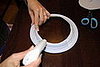 Place glue around the edge of the plate.