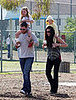 Brooke Shields and hubby Chris Henchy gave daughters, Rowan Frances and Grier Henchy shoulder rides at the dog park.
