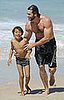 Hugh Jackman and son Oscar soaking up some sun in Sydney.