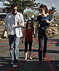 Kate Beckinsale strolled around sunny Cali with her mini me, Lily and hubby, Len. 