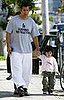 Adam Sandler and daughter Sadie walking along.